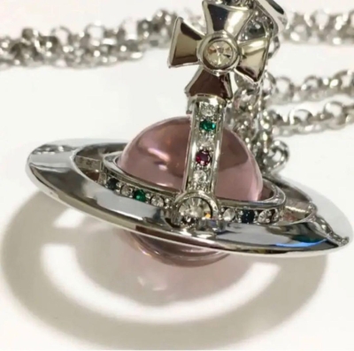 ヴィヴィアン｜スモールオーブネックレス　シルバー×ピンク　マルチストーン Vivienne Westwood(ヴィヴィアンウエストウッド) / ネックレス