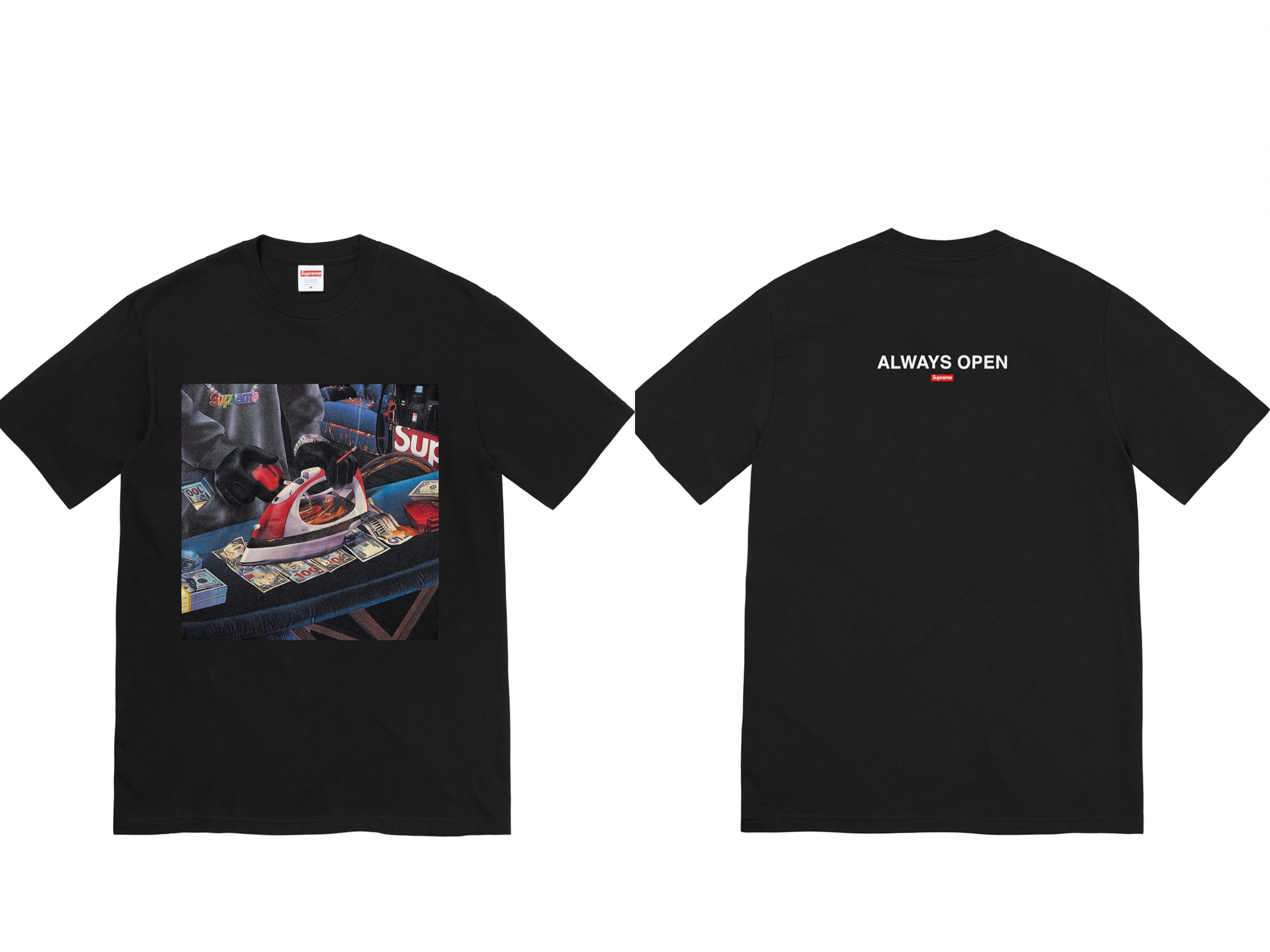 ★2022SS★希少品★関税&送料込み Supreme ガス GAS Tシャツ Supreme 22SS Gas Tee 印钞機柄前後プリント半袖 T シャツ
