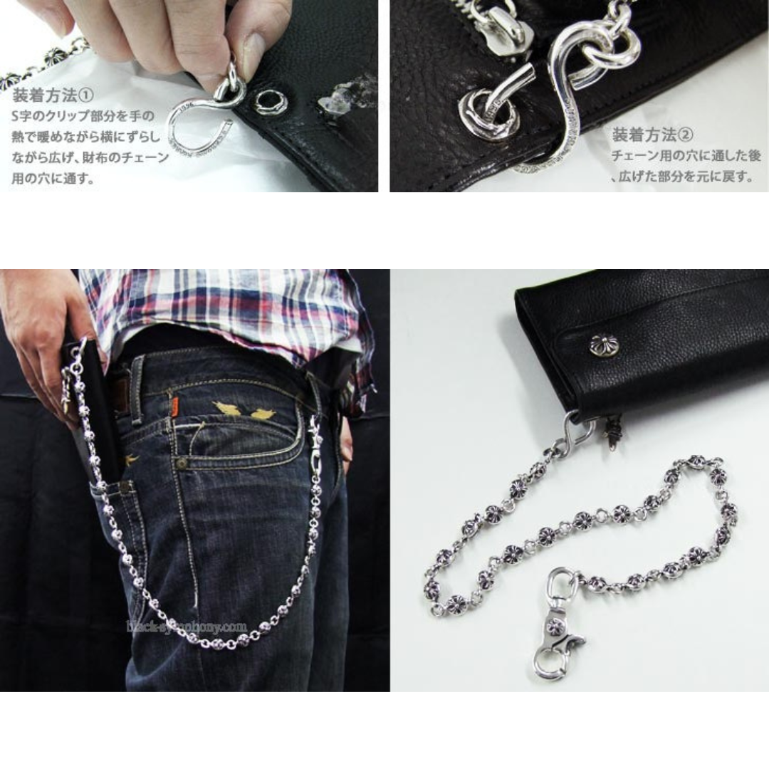 クロスボールウォレット　ダブルクリップ　141グラム ウォレットチェーン クロスボール ダブルクリップ シルバー925